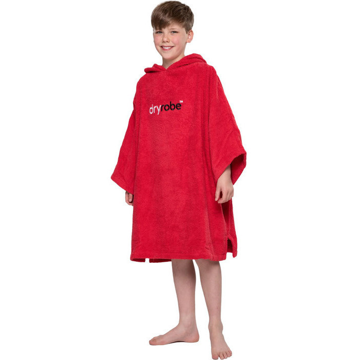 2024 Dryrobe Junior Toalla Con Capucha De Algodn Orgnico Cambio Robe V3 V3OCT - Red